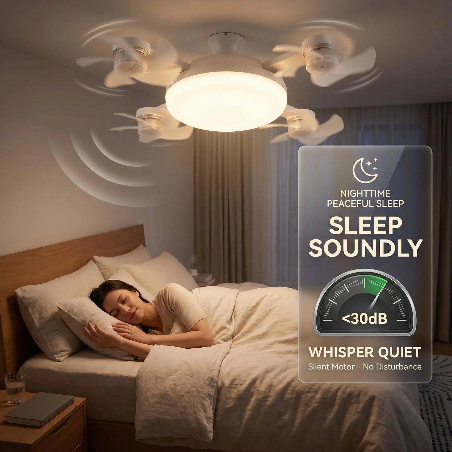MREGB 2026 New Socket Fan Light, Screw-In Ceiling Fan with Light and Remote Control, 2-In-1 E27 Dimmable LED Small Light Bulb Fan, Ultra-Quiet Energy-Saving Cooling Fan for Bedroom, Kitchen, Garage