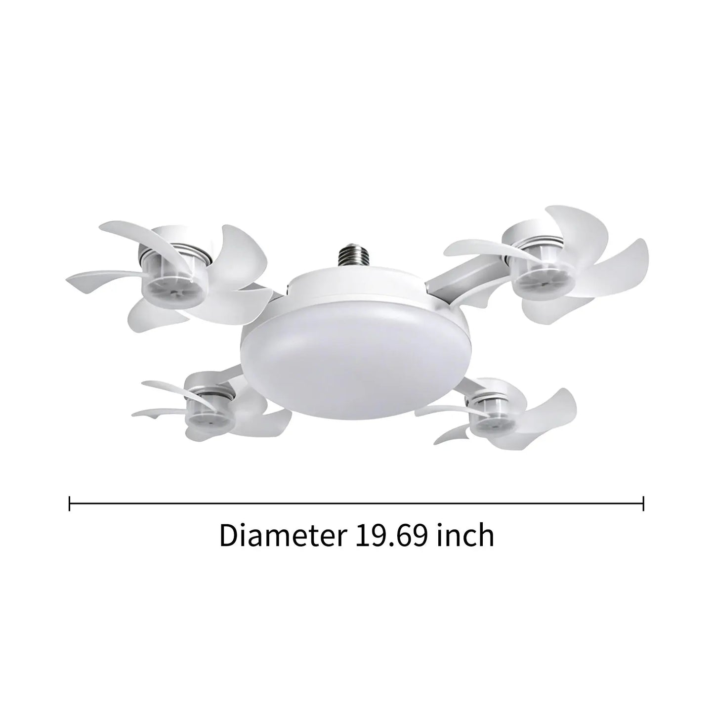 MREGB 2026 New Socket Fan Light, Screw-In Ceiling Fan with Light and Remote Control, 2-In-1 E27 Dimmable LED Small Light Bulb Fan, Ultra-Quiet Energy-Saving Cooling Fan for Bedroom, Kitchen, Garage